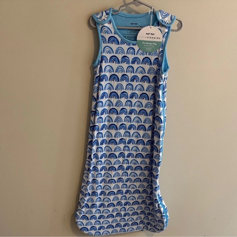 Little Sleepies Blue Rainbow Wearable Blanket Bamboo Sleepy Bag Sleep Sack 6-18 - Picture 5 of 13